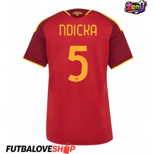 Dres AS Roma Evan Ndicka #5 Domáci pre Ženy 2026-27 Krátky Rukáv
